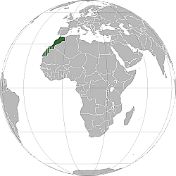 Mapa marroquí en el mundo