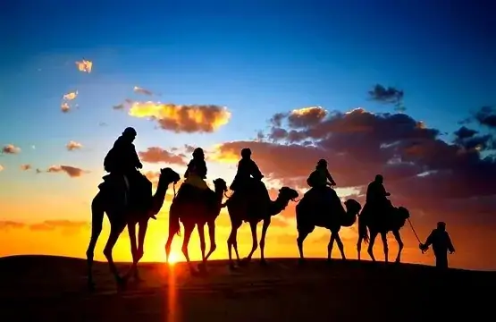 Passeio de camelos no Maroccos