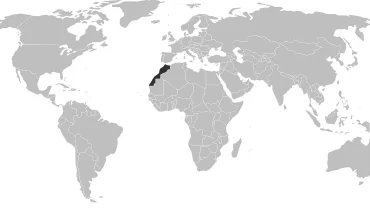 Morocco location on word map
